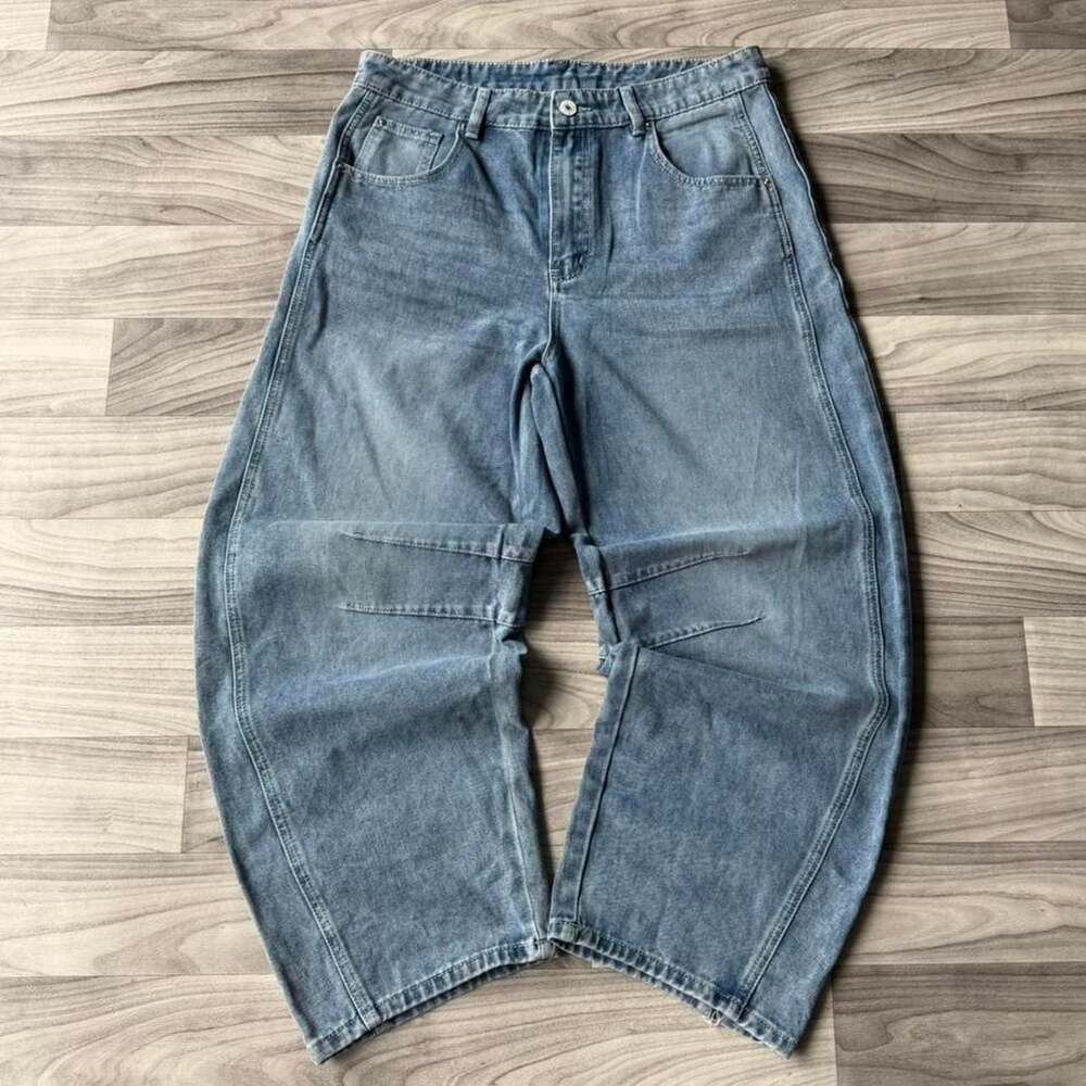 Vintage Y2K Baggy Wide Leg Stonewash Blue Jeans - Picture 2 of 5